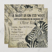 Baby shower Zebras Kaart (Voorkant / Achterkant)