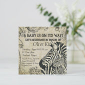 Baby shower Zebras Kaart (Staand voorkant)