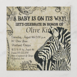 Baby shower Zebras Kaart
