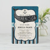  Baby shower Zee Nautical Invite Kaart (Staand voorkant)