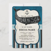  Baby shower Zee Nautical Invite Kaart (Voorkant)