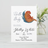 Baby shower Zee Otter-uitnodiging Kaart (Staand voorkant)