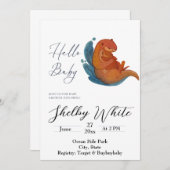 Baby shower Zee Otter-uitnodiging Kaart (Voorkant / Achterkant)