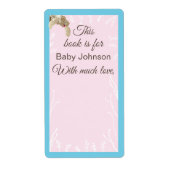 Baby shower "Zee schildpad" Bladplaat 8 Etiket (Voorkant)