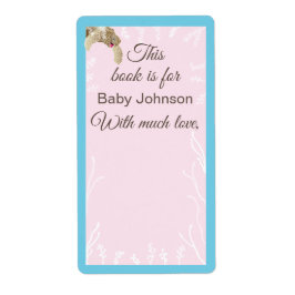 Baby shower "Zee schildpad" Bladplaat 8 Etiket