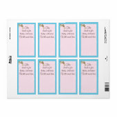 Baby shower "Zee schildpad" Bladplaat 8 Etiket (Full Sheet)