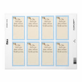 Baby shower "Zee schildpad blauw" Bladzijde 8 Etiket (Full Sheet)