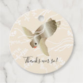 Baby shower Zee Turtle Blue Bedankjes Labels (Voorkant)