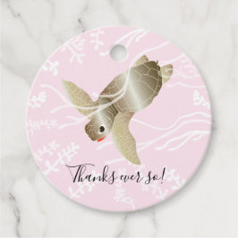 Baby shower Zee Turtle Pink Bedankjes Labels