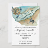 Baby shower Zee Waterverf Kaart (Voorkant)