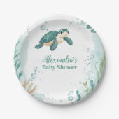 Baby shower Zee Waterverf Papieren Bordje (Voorkant)