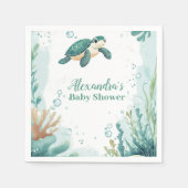 Baby shower Zee Waterverf Servet (Voorkant)