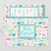 Baby shower zeeen kaart (Voorkant / Achterkant)