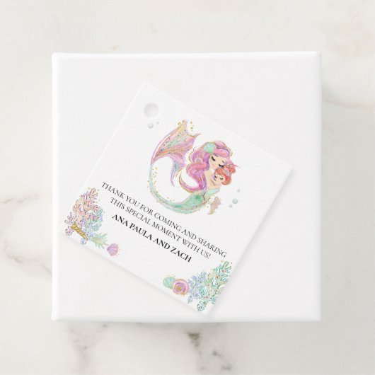 Baby shower Zeemeermin Dank u Bedankjes Labels (In situ)