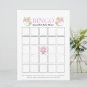 Baby shower Zeemeermin Moeder Roze Wit Bingo Game Kaart (Staand voorkant)
