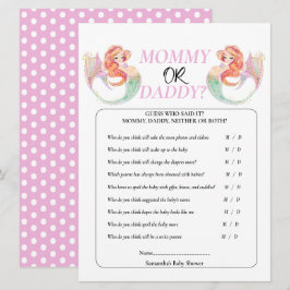 Baby Shower Zeemeermin Onder de zee. Mama of Papa Kaart