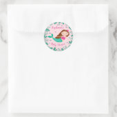 Baby shower zeemeermin onder het Zee roze Ronde Sticker (Tas)