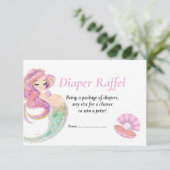 Baby Shower Zeemeermin Roze Raffel Onder de Zee Kaart (Staand voorkant)