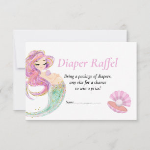 Baby Shower Zeemeermin Roze Raffel Onder de Zee Kaart