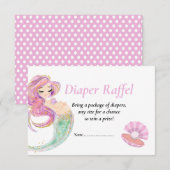 Baby shower Zeemeermin roze Raffel onder het Zee Kaart (Voorkant / Achterkant)