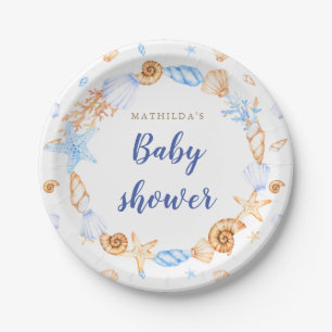 baby shower zeeschelpen papieren bordje