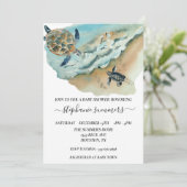 Baby Shower Zeeschildpad Aquarel Kaart (Staand voorkant)