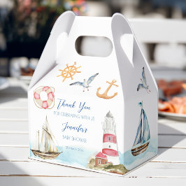 Baby shower zeezeilthema bedankdoosjes