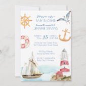 Baby shower zeezeilthema kaart (Voorkant)