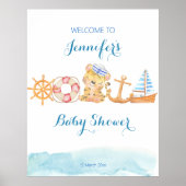 Baby shower zeezeilzeilzeiltijger poster (Voorkant)