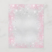 Baby shower zilveren glitter roze uitnodiging (Achterkant)