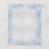 Baby shower zilverglitter floranje uitnodiging (Achterkant)