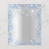 Baby shower zilverglitter floranje uitnodiging flyer (Achterkant)