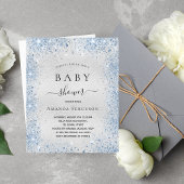 Baby shower zilverglitterblauw