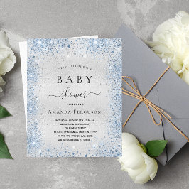 Baby shower zilverglitterblauw