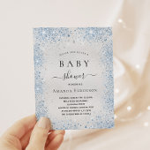 Baby shower zilverglitterblauw