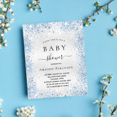 Baby shower zilverglitterblauw