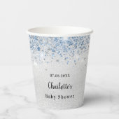 Baby shower zilverjongen papieren bekers (Achterkant)