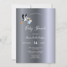 Baby shower zilveroosterjongen blauwe schattig