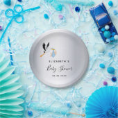 Baby shower zilverveenbaars papieren bordje (Feest)