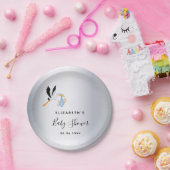 Baby shower zilverveenbaars papieren bordje (Feest)
