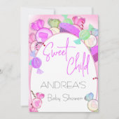 Baby shower Zoet Kind Snoep Kleurrijke Uitnodiging (Voorkant)
