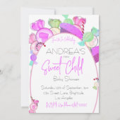 Baby shower Zoet Kind Snoep Kleurrijke Uitnodiging (Achterkant)