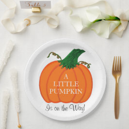Baby Shower Zoete Baby Oranje Pompoen Papieren Bordje