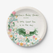Baby shower Zoete Erwt, Erwtenpeul, Bloemen Papieren Bordje (Voorkant)