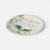 Baby shower Zoete Erwt, Erwtenpeul, Bloemen Papieren Bordje (Gekanteld)