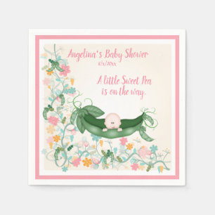 Baby Shower Zoete Erwten Erwtenschoten Roze Groen Servet