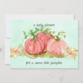 Baby Shower Zoete Kleine Pompoen Roze Rozen Kaart