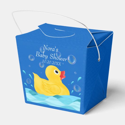 Baby shower zoete Rubber Ducky Bubbles Bedankdoosjes (Achterkant)