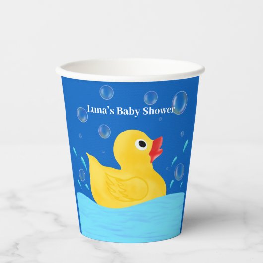 Baby shower zoete Rubber Ducky Bubbles Papieren Bekers (Voorkant)