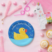 Baby shower zoete Rubber Ducky Bubbles Papieren Bordje (Feest)